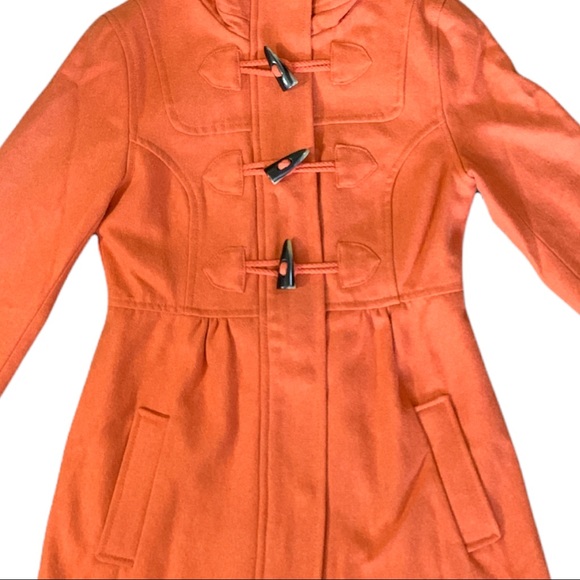 H&M Divided Wool Orange Retro Paddington Style Pea Jacket - Picture 2 of 6